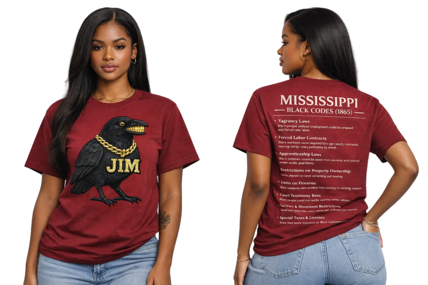 Mississippi Black Codes Tee – JIM the Crow™ Awareness Shirt