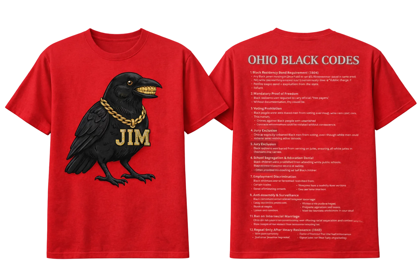 Ohio Black Codes (1804–1865) | Jim™ Educational Statement T-Shirt