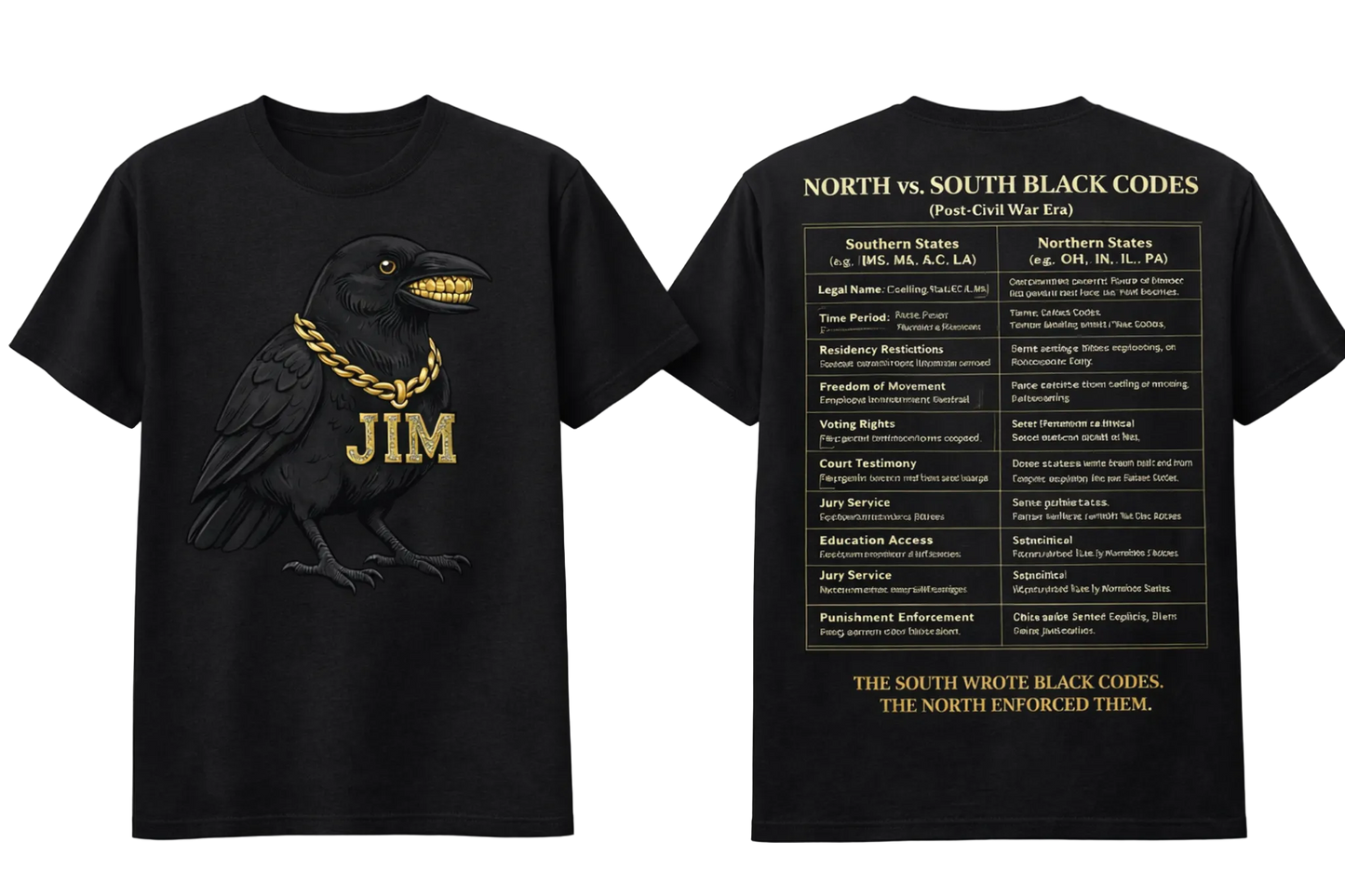 North vs. South Black Codes | Jim™ Educational Statement T-Shirt